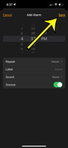 how to create an iPhone 13 alarm