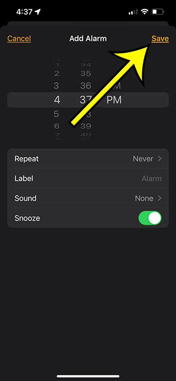 how to create an iPhone 13 alarm