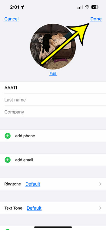 how to add an iphone 13 contact picture