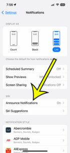 how to turn off announce messages on an iPhone 13