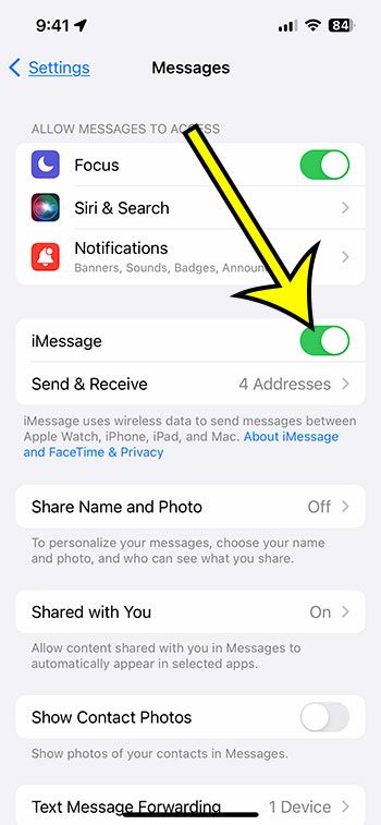 how to turn on iMessage on your iPhone 13