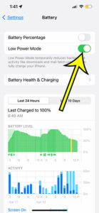 how to turn on iPhone 13 Low Power Mode