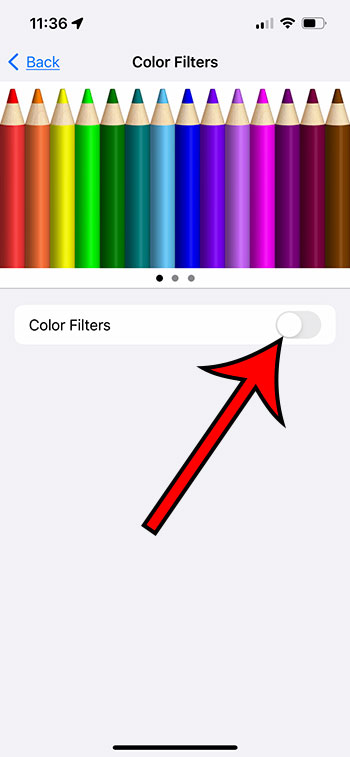 turn Color Filters on or off