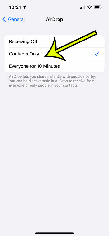 how to enable AirDrop on an iPhone 13