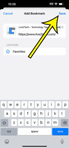 how to create Safari bookmarks on iPhone 14