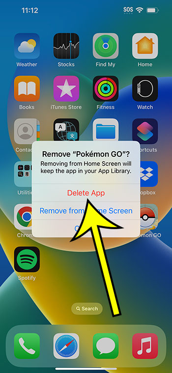 how to remove an app on an iPhone 14