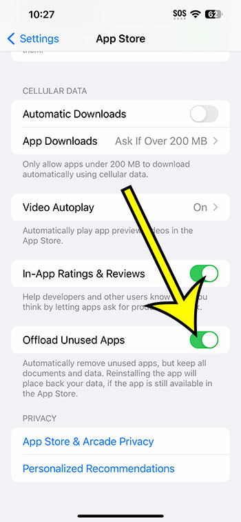 how to automatically offload unused apps on iPhone 14