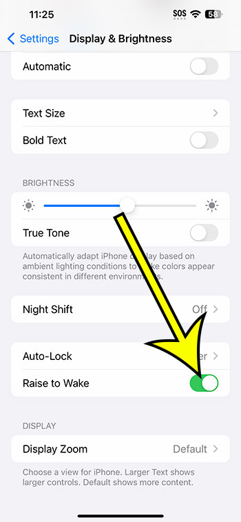 how to change the raise to wake setting on iphone 14