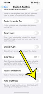 how to change auto brightness on iPhone 14