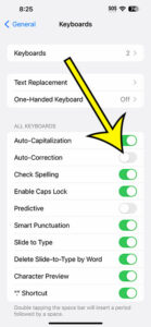 how to turn off iPhone 14 auto correct