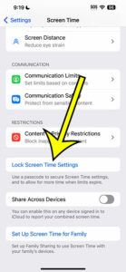 how to set a screen time passcode on an iPhone in iOS 17