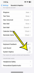 how to turn off iPhone 14 system haptics