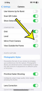 how to turn off the iPhone camera mirror effect