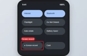 Android Quick Settings with the Screen record tile highlighted