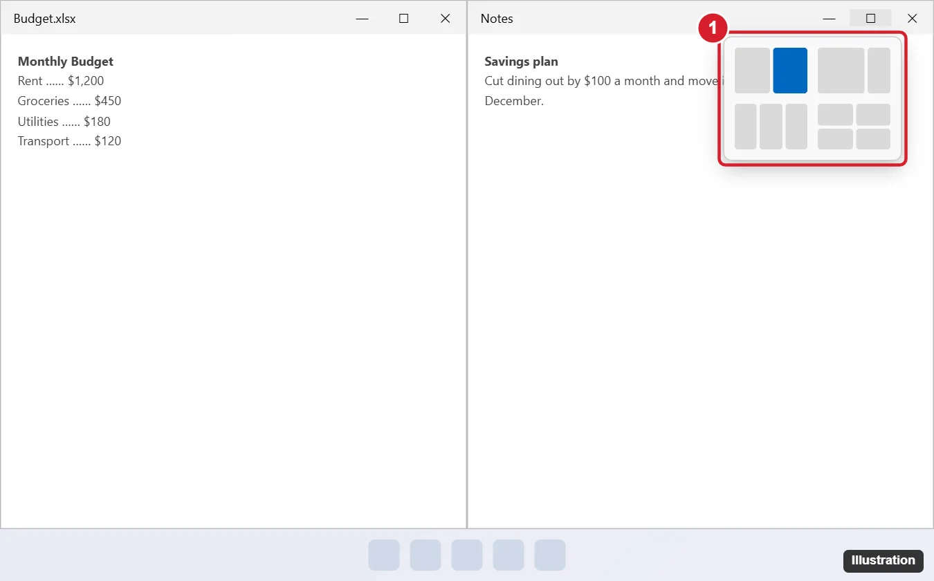 Word processor View tab with Multiple Pages selected and two pages displayed side by side in Print Layout