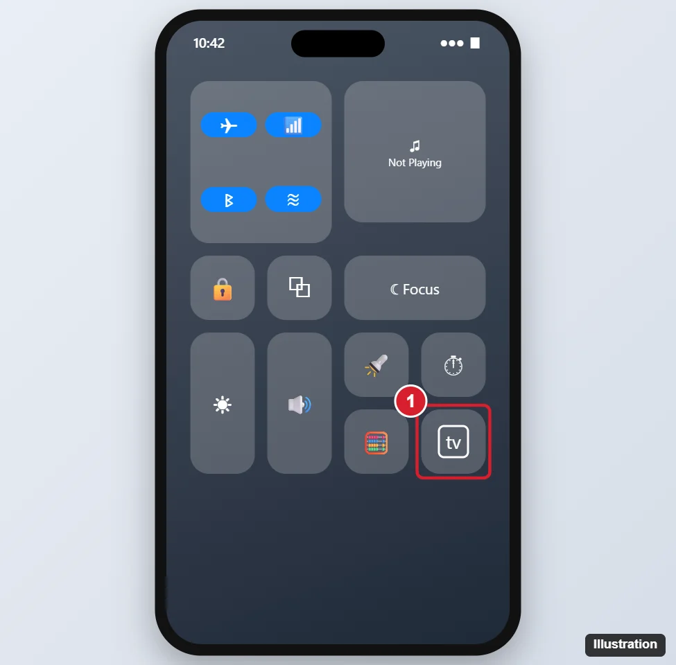 How to Add the Apple TV Remote to iPhone Control Center 1 iPhone Control Center with the Apple TV Remote button highlighted