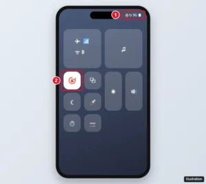 iPhone Control Center with the Portrait Orientation Lock button turned on and highlighted