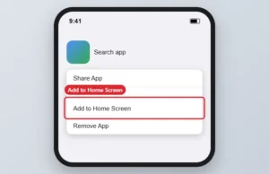 App menu with Add to Home Screen highlighted