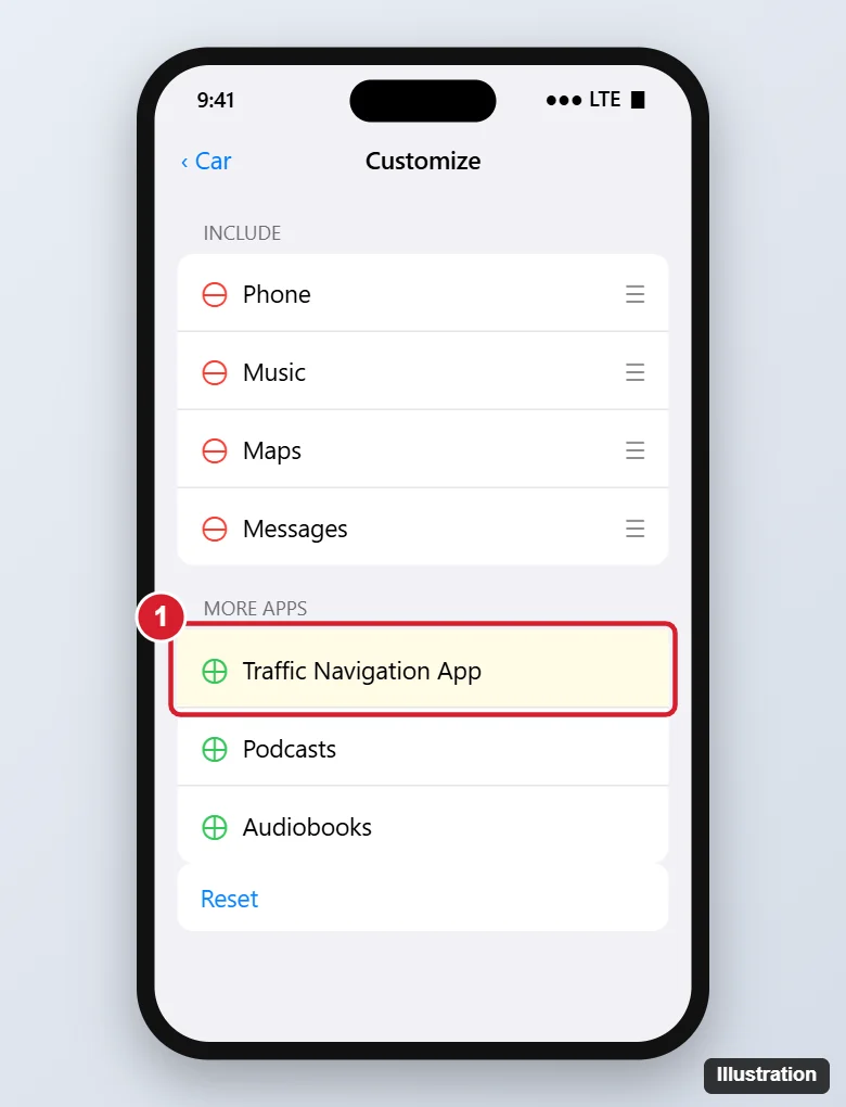 How to Stop Waze From Opening Automatically on iPhone 1 Phone car display settings Customize screen with a navigation app moved to the hidden list so it no longer appears on the car screen