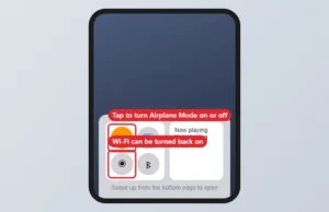 Phone Control Center with the Airplane Mode button turned on