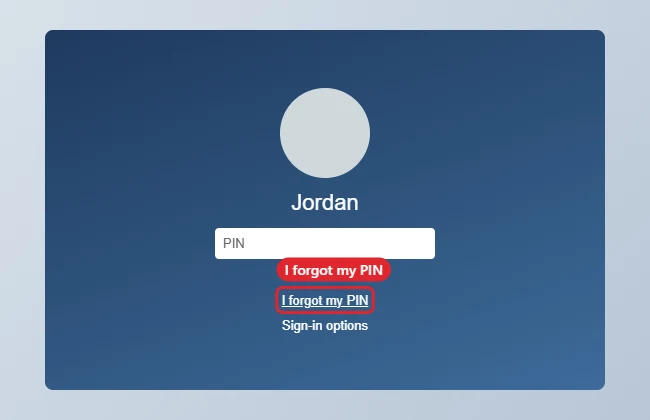 How to Reset Your PIN on an HP Laptop With Windows 10 1 Sign-in screen with the I forgot my PIN link highlighted