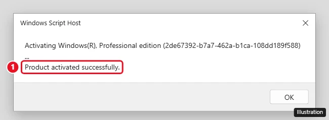 Windows Script Host message after slmgr /ato reading Product activated successfully