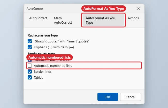 How to Fix Numbering in Word: Restart, Continue or Set the Value 1 Word processor numbered list with a right-click menu showing Restart at 1 and Set Numbering Value